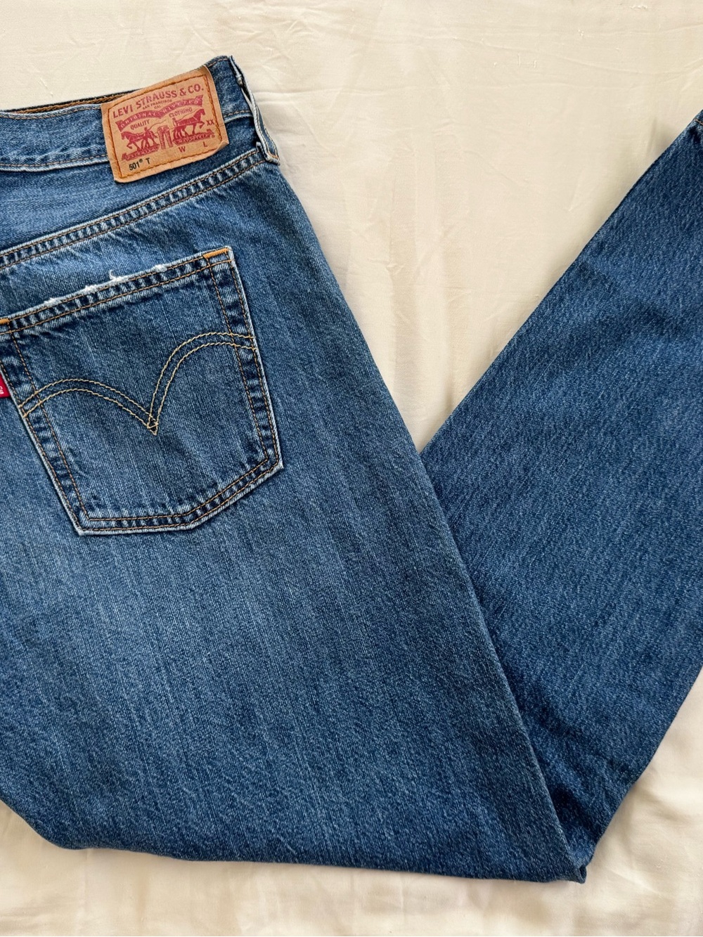Levi's Women's Blue Boyfriend Jeans with Signature Back Pocket